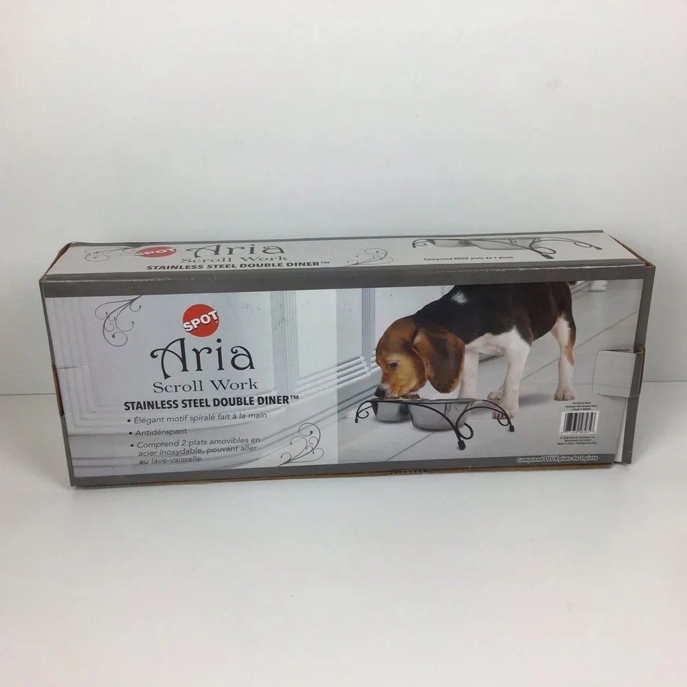 Spot Aria Scroll Work Stainless Steel Double Diner